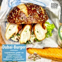 Am Puls der Zeit! Der „Dubai-Fischburger“ das 170te „Fischbrötchen der Woche“  