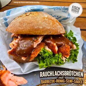 Rauchlachs freigestellter Schrift KI